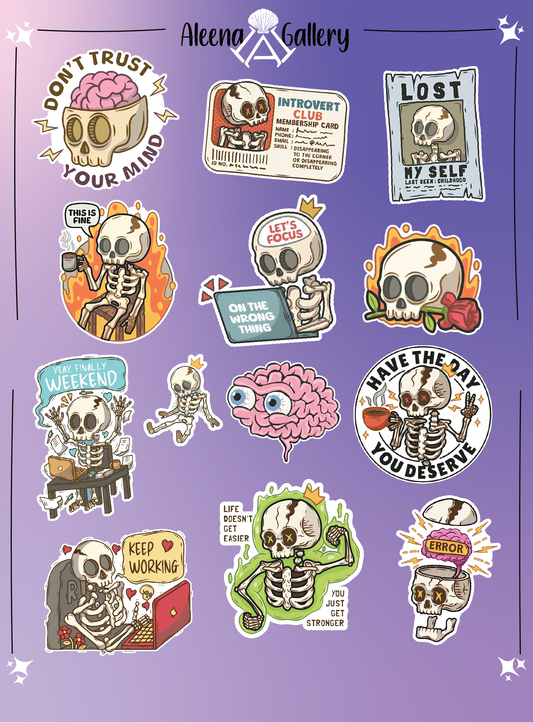 Skull Style Sheet Stickers