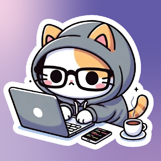 Cat Working on Laptop