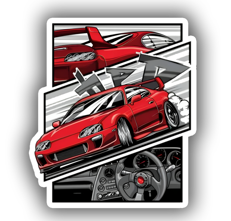 Red Subra Drifting Sticker