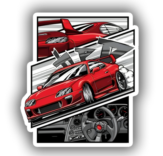 Red Subra Drifting Sticker