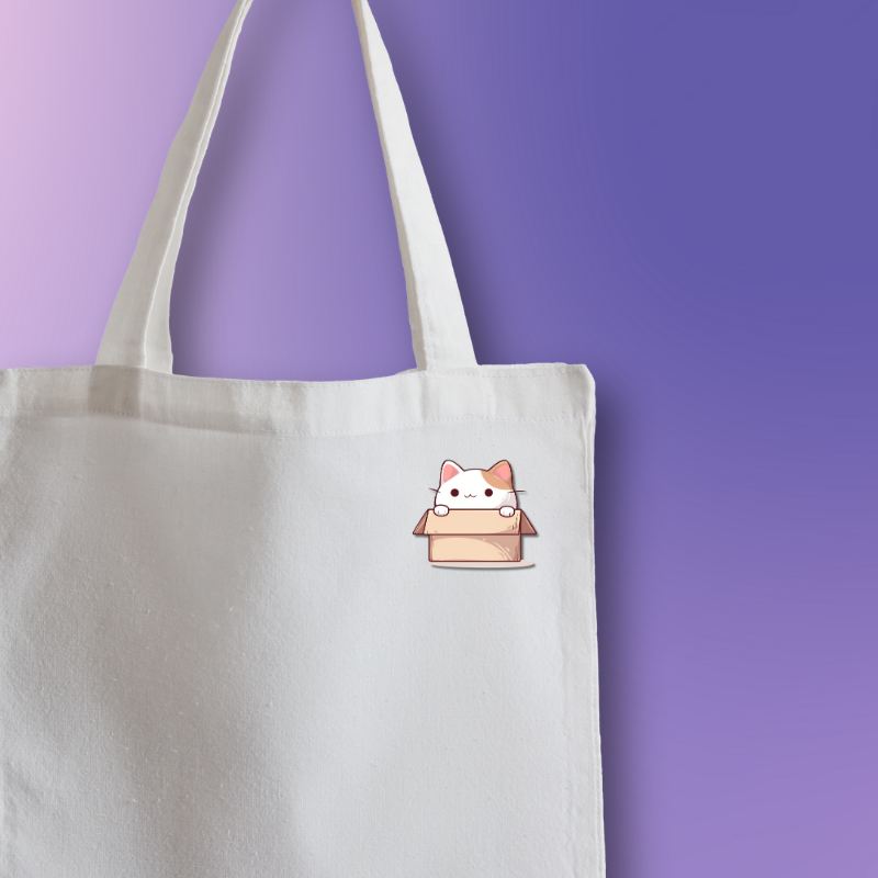 Cute Cat in Box Pin
