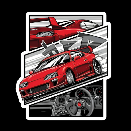Red Subra Drifting Sticker