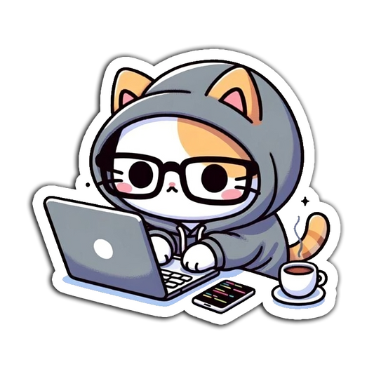 Cat Working on Laptop