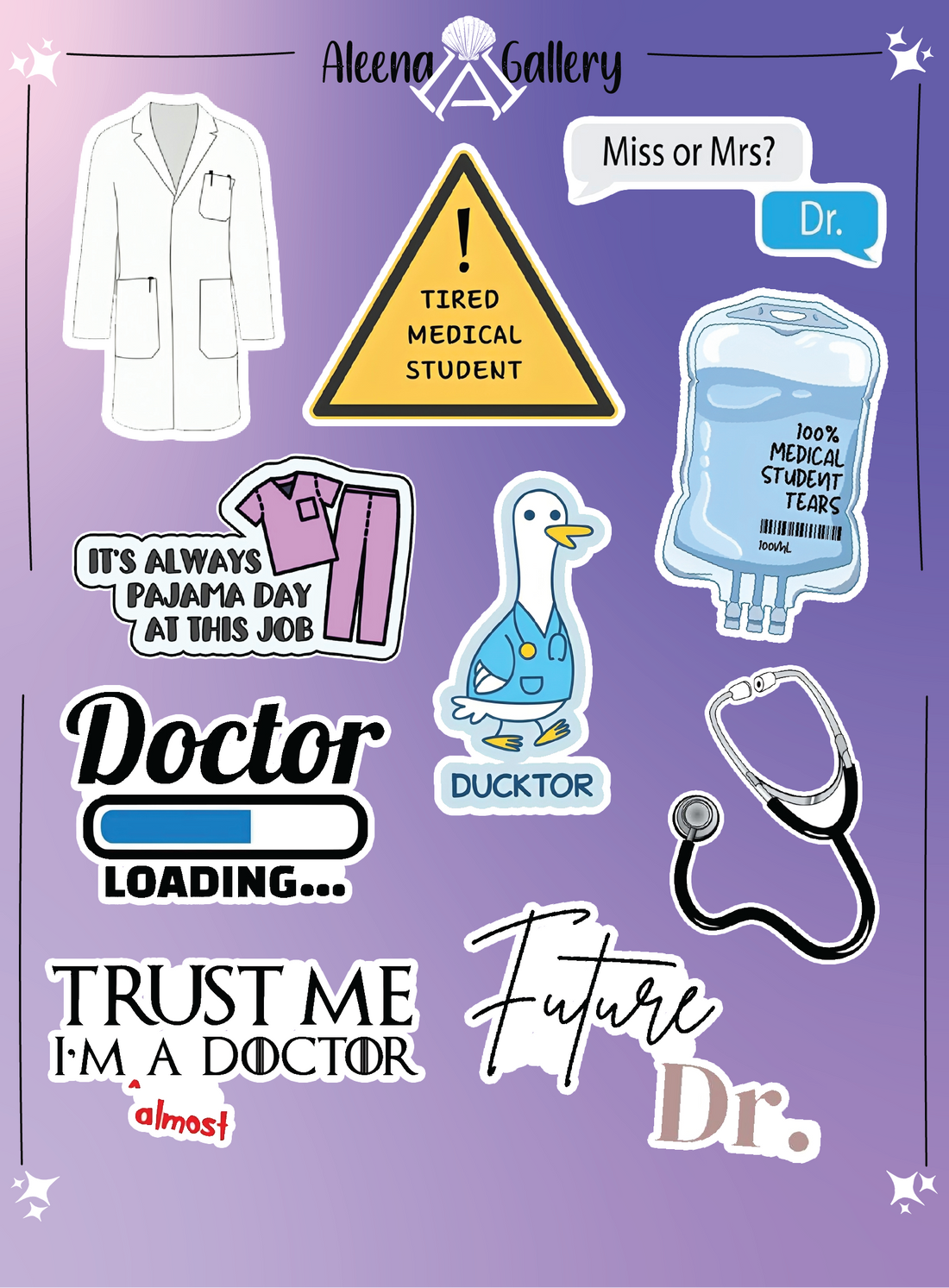 Doctor Sheet Stickers – Aleena Gallery