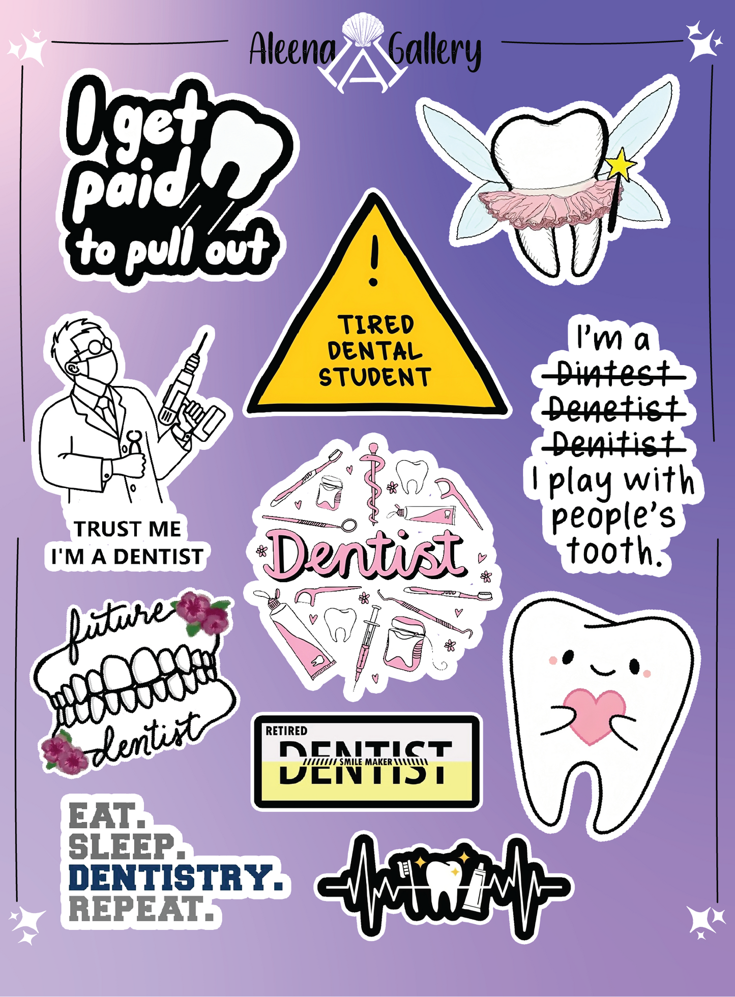 Dentistry Sheet Stickers