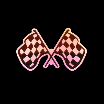Racing Car Flag Holographic 3D