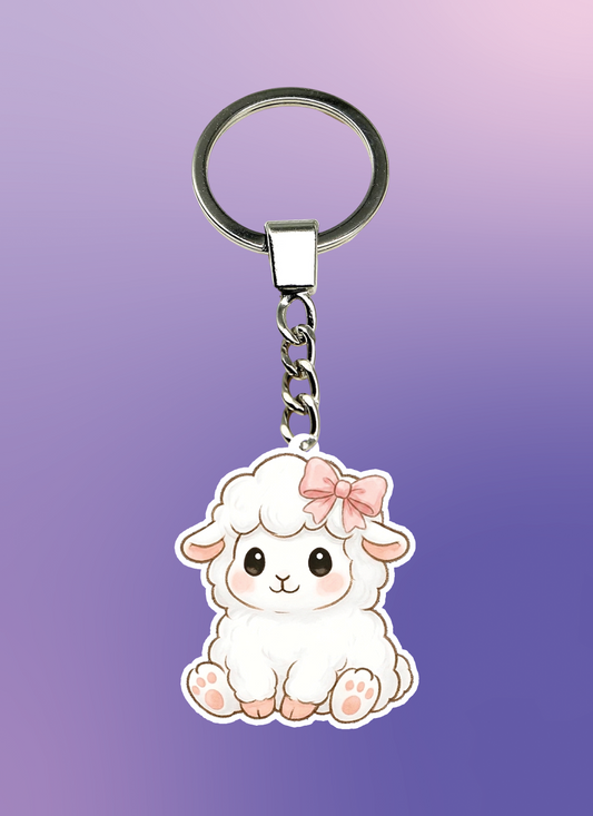 Girly Sheep Keychain