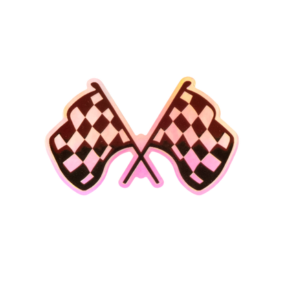 Racing Car Flag Holographic 3D