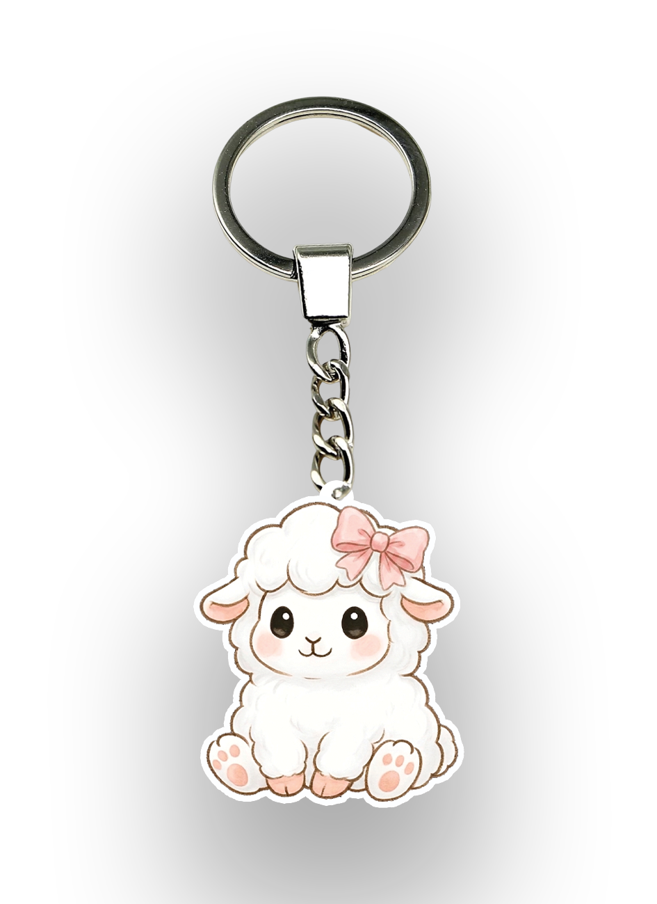 Girly Sheep Keychain