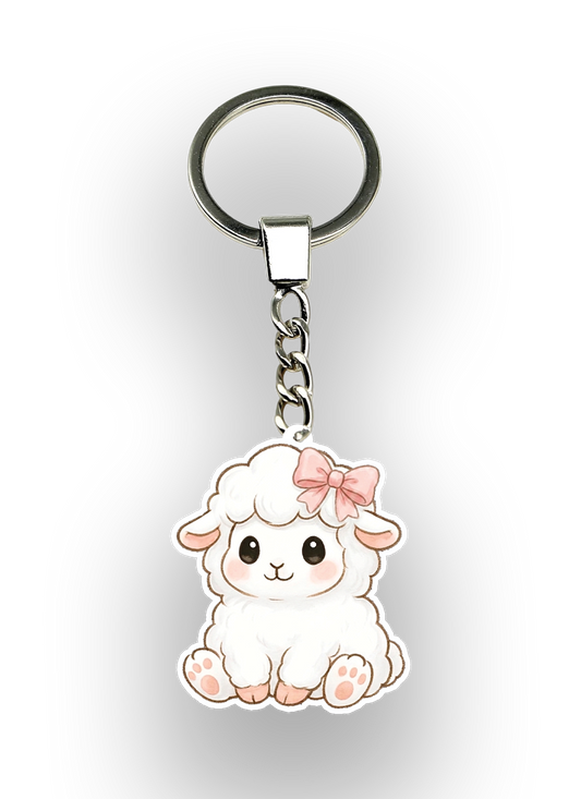 Girly Sheep Keychain