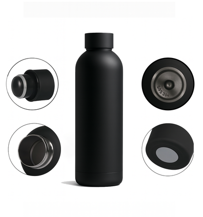 Stainless Steel Water Bottle 500ml - Black