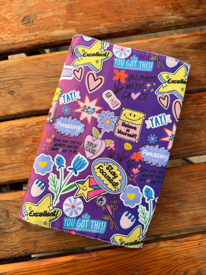 Purple Cover +Notebook +Stickers