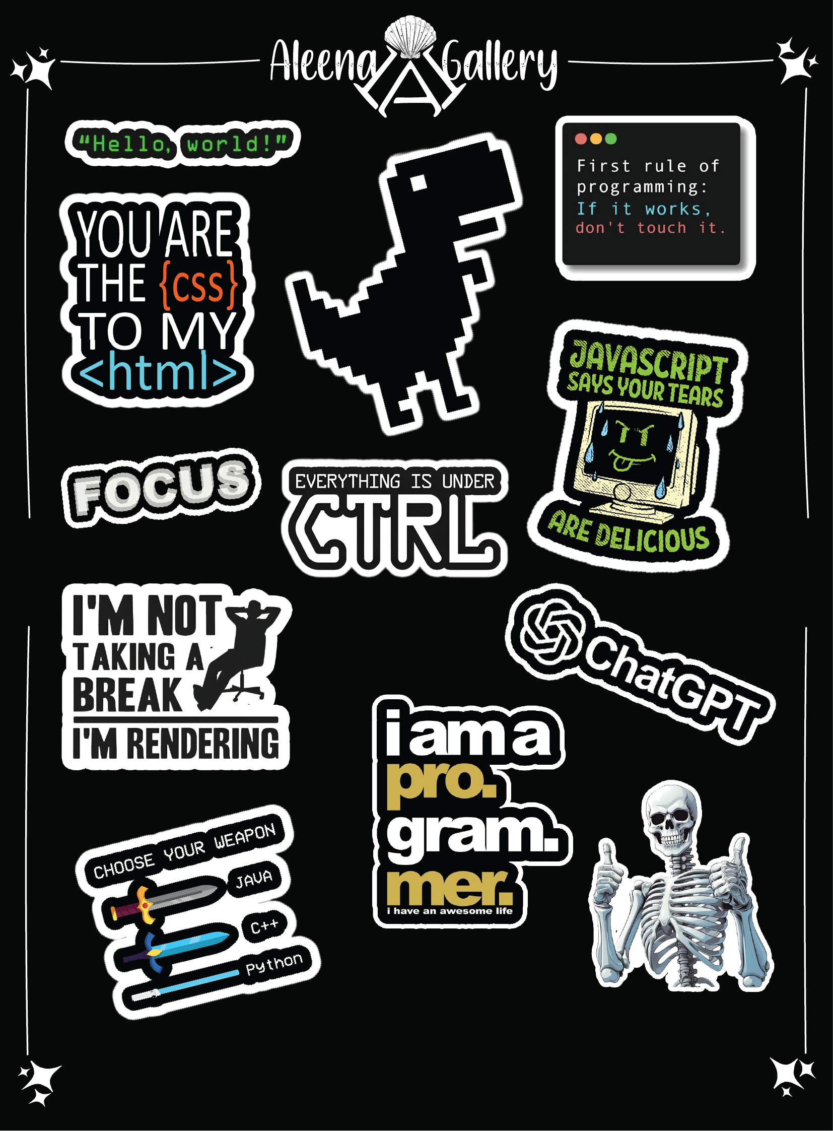 Computer Science Sheet Stickers – Aleena Gallery